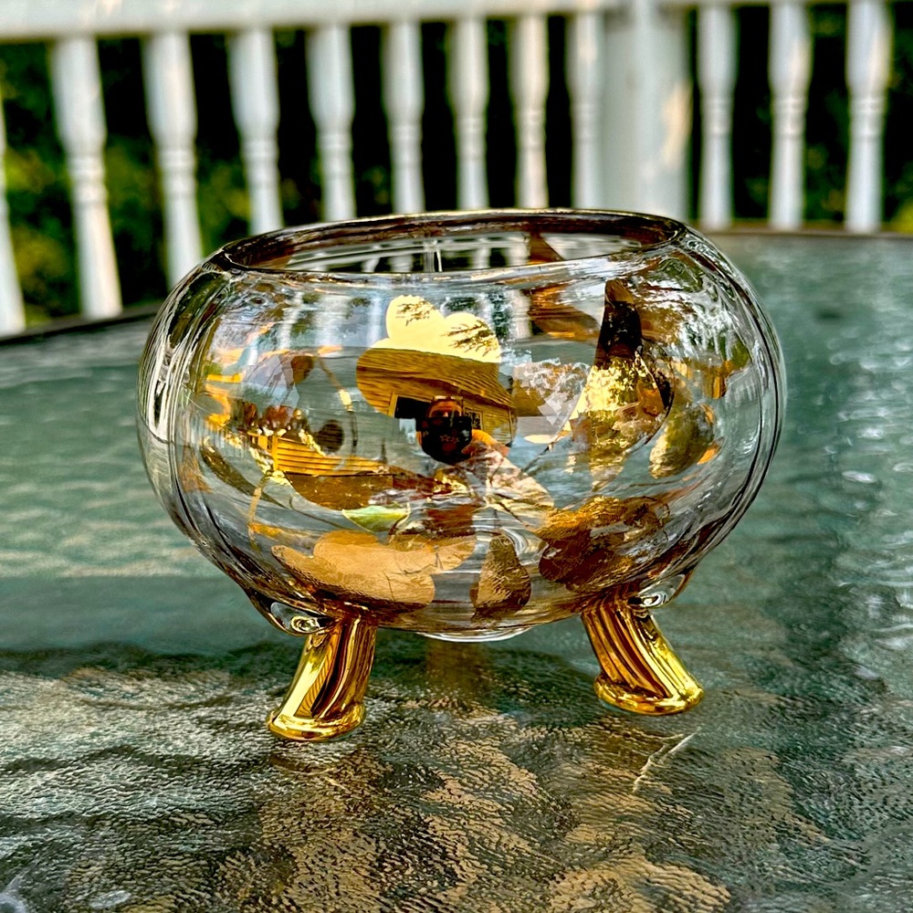 Vintage Glass Footed Bowl